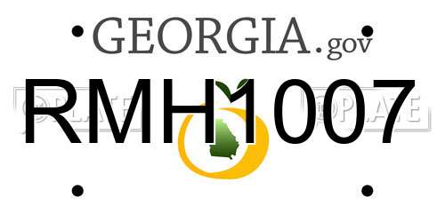 RMH1007 Georgia License Plate