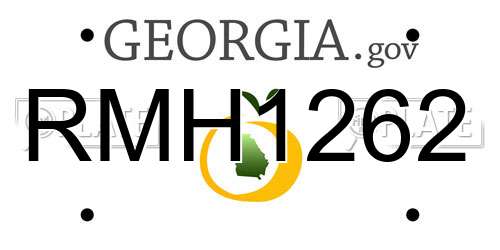 RMH1262 Georgia License Plate