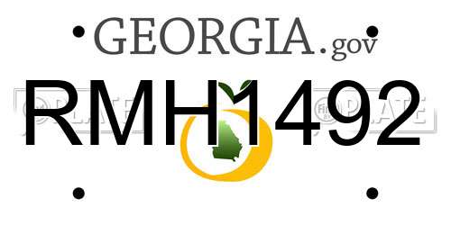 RMH1492 Georgia License Plate