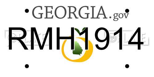 RMH1914 Georgia License Plate