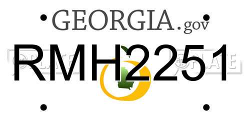 RMH2251 Georgia License Plate