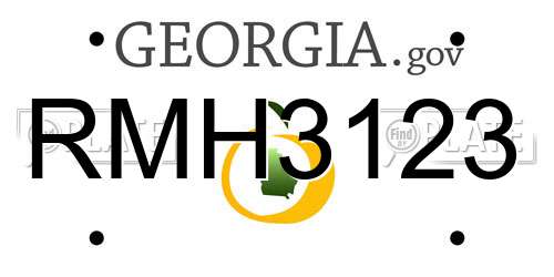 RMH3123 Georgia License Plate