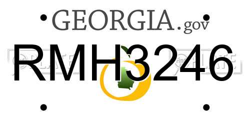 RMH3246 Georgia License Plate