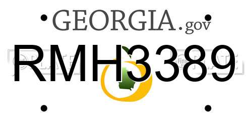 RMH3389 Georgia License Plate