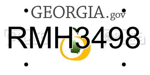 RMH3498 Georgia License Plate