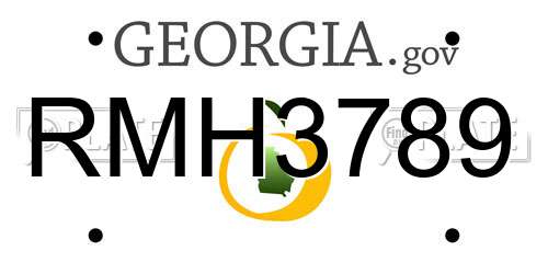 RMH3789 Georgia License Plate