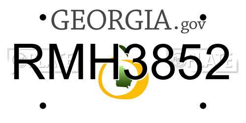 RMH3852 Georgia License Plate
