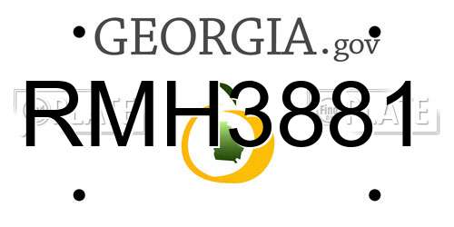 RMH3881 Georgia License Plate