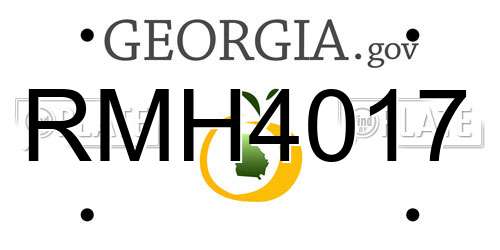 RMH4017 Georgia License Plate
