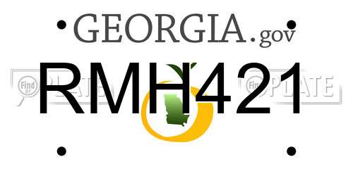 RMH421 Georgia License Plate