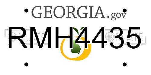 RMH4435 Georgia License Plate