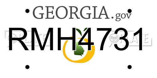 RMH4731 Georgia License Plate