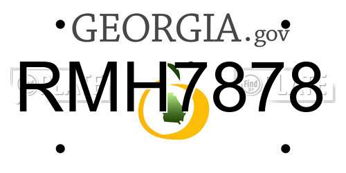 RMH7878 Georgia License Plate