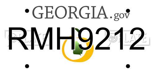 RMH9212 Georgia License Plate