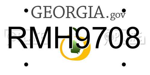 RMH9708 Georgia License Plate