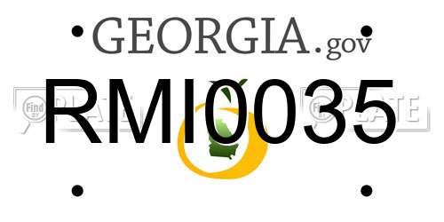 RMI0035 Georgia License Plate