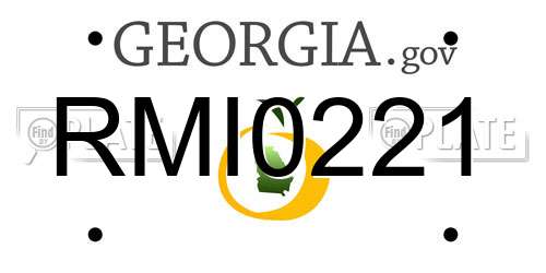 RMI0221 Georgia License Plate