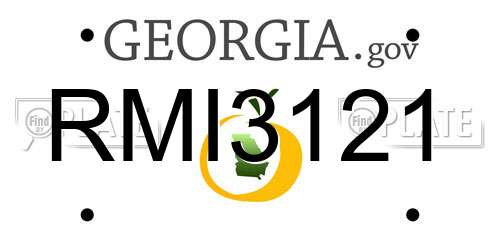 RMI3121 Georgia License Plate