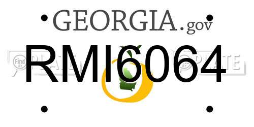 RMI6064 Georgia License Plate