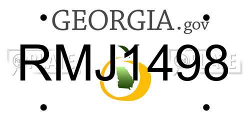 RMJ1498 Georgia License Plate