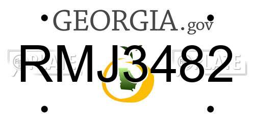 RMJ3482 Georgia License Plate