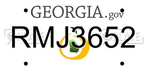 RMJ3652 Georgia License Plate