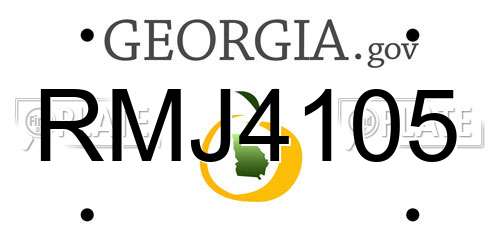 RMJ4105 Georgia License Plate