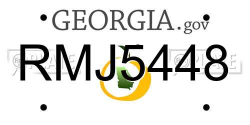 RMJ5448 Georgia License Plate