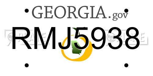 RMJ5938 Georgia License Plate