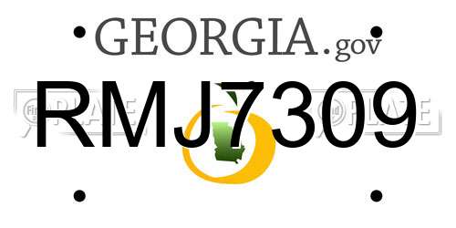 RMJ7309 Georgia License Plate
