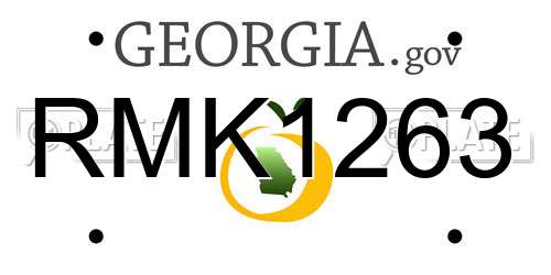 RMK1263 Georgia License Plate