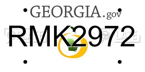 RMK2972 Georgia License Plate