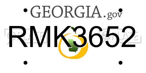RMK3652 Georgia License Plate