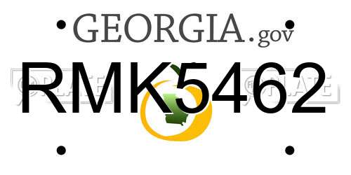 RMK5462 Georgia License Plate