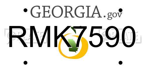 RMK7590 Georgia License Plate