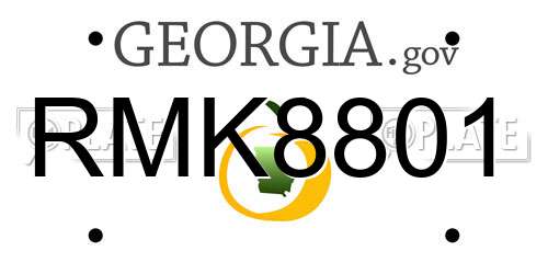 RMK8801 Georgia License Plate