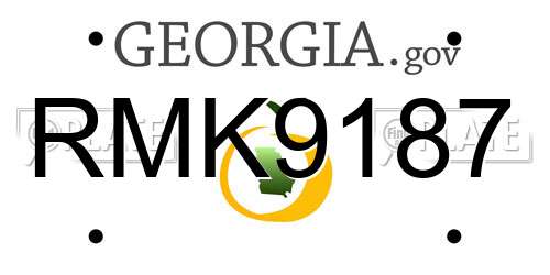 RMK9187 Georgia License Plate
