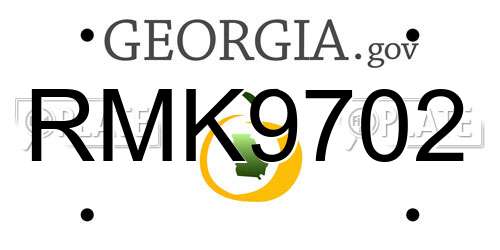 RMK9702 Georgia License Plate