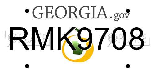 RMK9708 Georgia License Plate