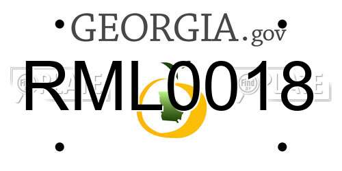 RML0018 Georgia License Plate