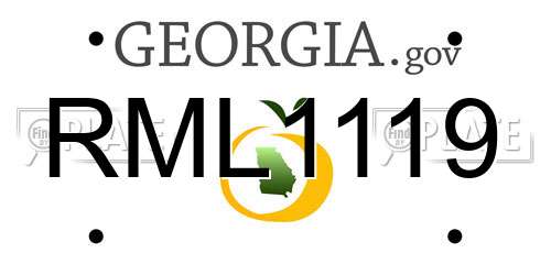 RML1119 Georgia License Plate