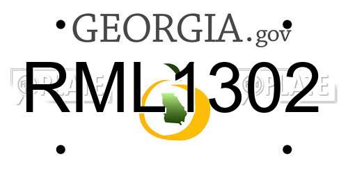RML1302 Georgia License Plate