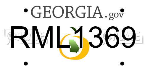 RML1369 Georgia License Plate