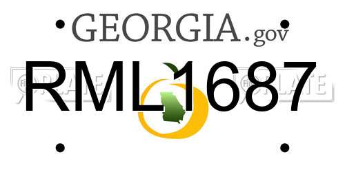 RML1687 Georgia License Plate