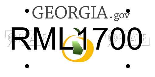 RML1700 Georgia License Plate