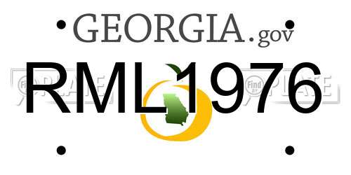 RML1976 Georgia License Plate