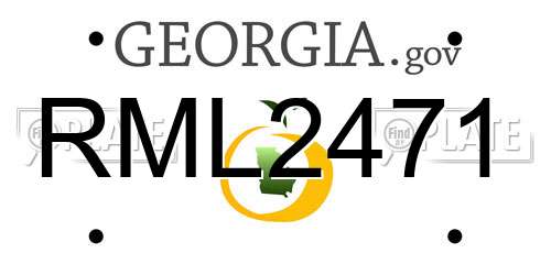 RML2471 Georgia License Plate