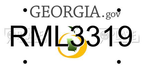 RML3319 Georgia License Plate