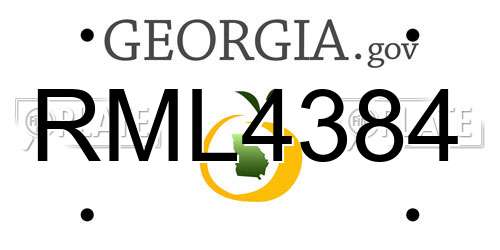 RML4384 Georgia License Plate
