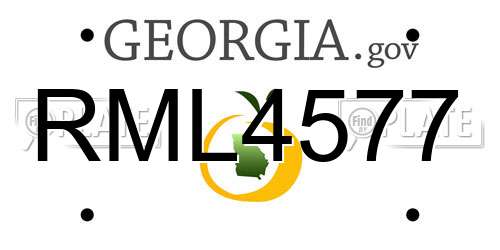 RML4577 Georgia License Plate